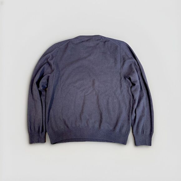 The Mens Store Bloomingdales 100% Cashmere Navy Blue V-Neck Sweater XL - Picture 5 of 7